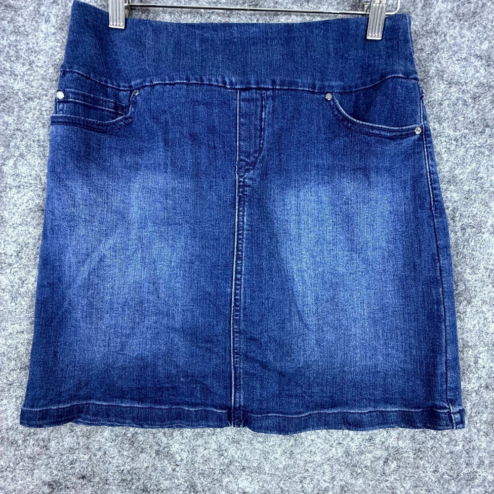 S.C. & CO. Jean Skirt Skorts Womens Small Blue Denim Modest Stretch Casual